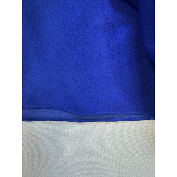 Grace Womens V-Neck Blouse Plus Size 2X Blue Ruffle Sleeve Pullover Sheer Y2K - Picture 8 of 11